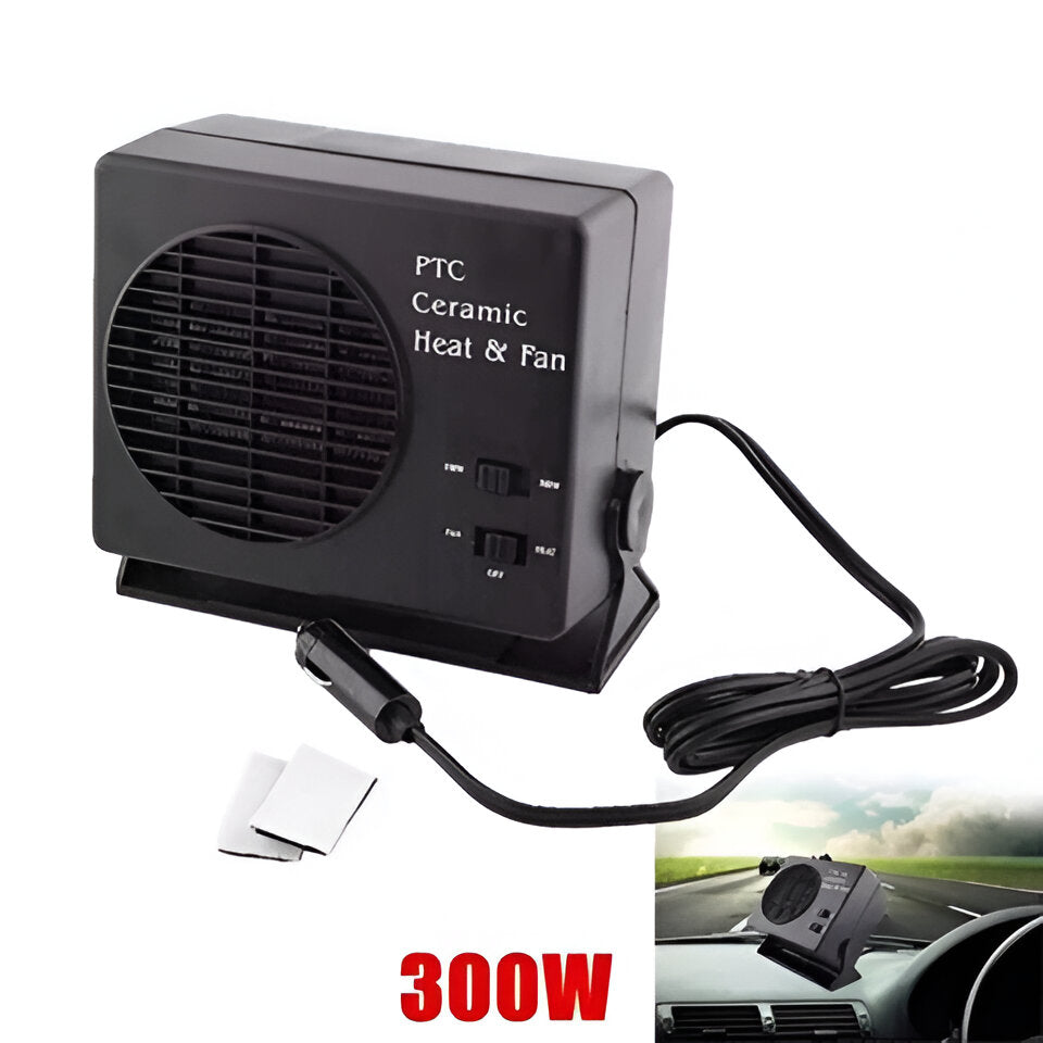 Draagbare 12V voertuigverwarming met dubbele vermogensinstellingen 150W 300W keramisch element voor winterwarmte & ontdooien van voorruiten in auto's, vrachtwagens, R | Thomler