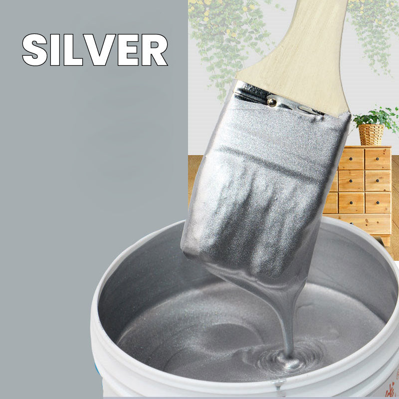 Metallic Leaf Paint for Furniture & Crafts – Gold & Silver Shimmering Finish – Water-Based Craft Paint with Brush – 7 oz | Thomler