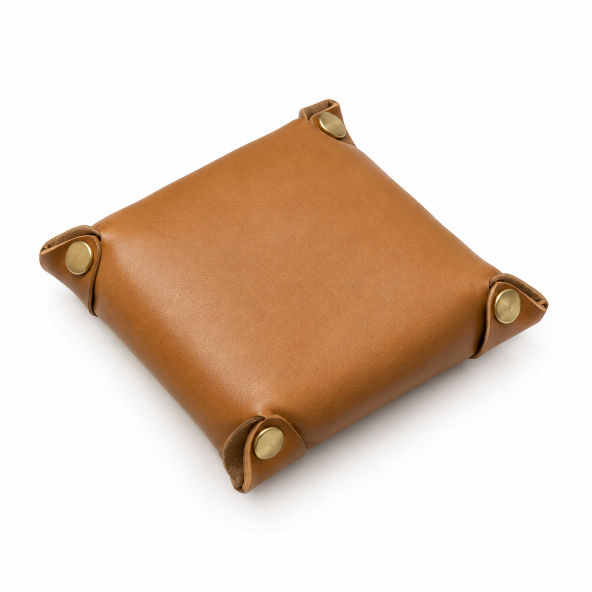 Leren Valet Tray 6 inch – Bureau-organizer met koperen hoeken