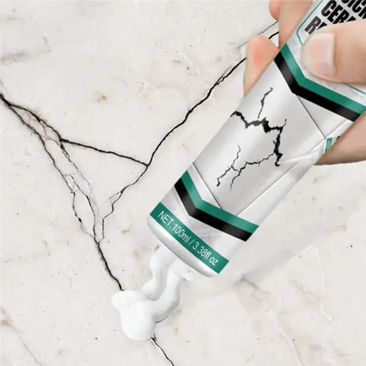 Ceramic Repair Filler 3.5 fl oz Waterproof Surface Restorer for Cracked Porcelain Marble Bathroom Kitchen Floors Walls Indoor Outdoor Finish | Thomler