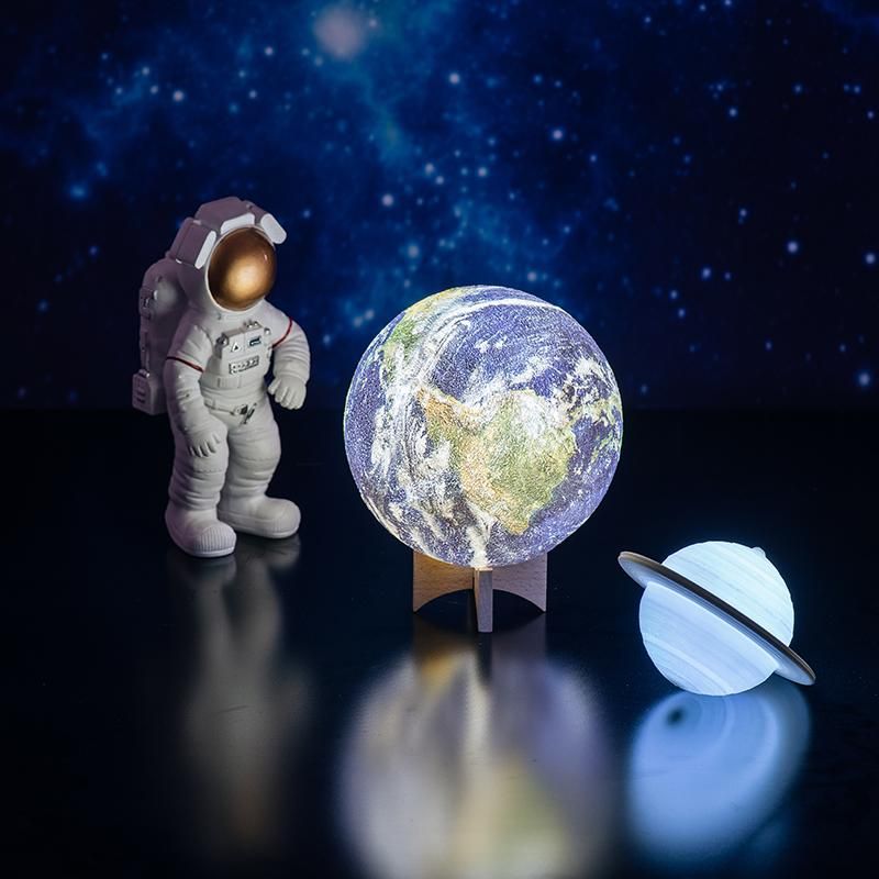 3D-geprinte globe-nachtlamp met afstandsbediening – oplaadbare LED-bollamp voor slaapkamer-, kantoor- en woonkamerdecoratie | Thomler
