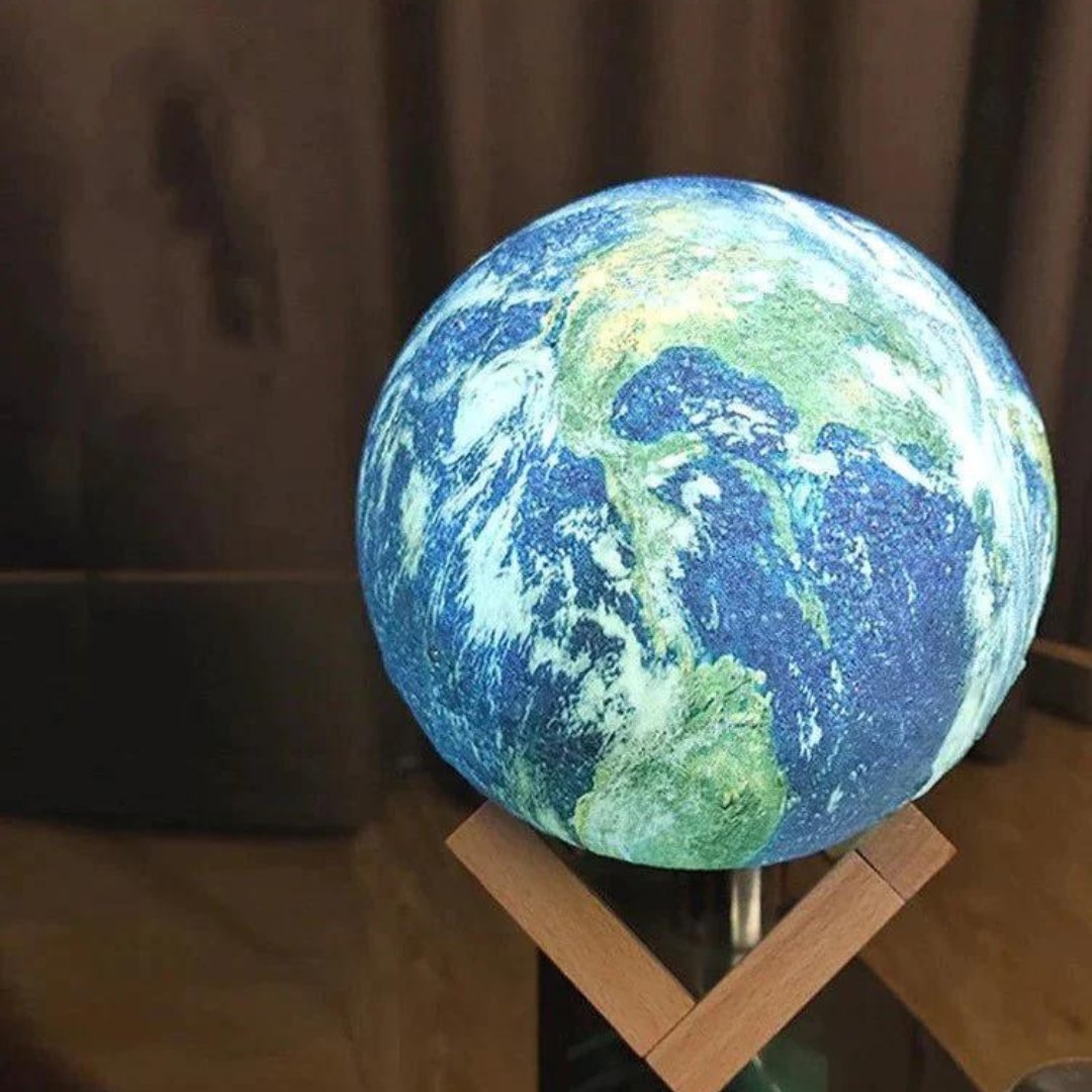 3D Printed Globe Night Light with Remote Control – Rechargeable LED Sphere Lamp for Bedroom, Office & Living Room Decor | Thomler