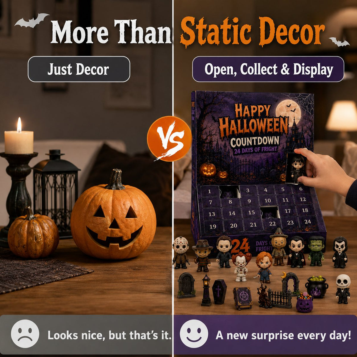 Colección de cuenta regresiva de misterio de Halloween de 24 días