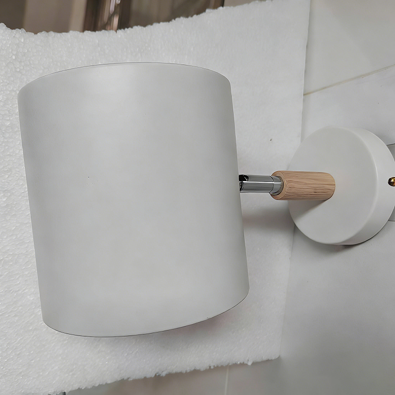 Schwenkbare Wandleuchte E27 Fassung 5 aus Metall & Holz Rosa Nachttischlampe für Schlafzimmer Leseecke Arbeitsbeleuchtung Modern Minimalistisch Flur | Thomler