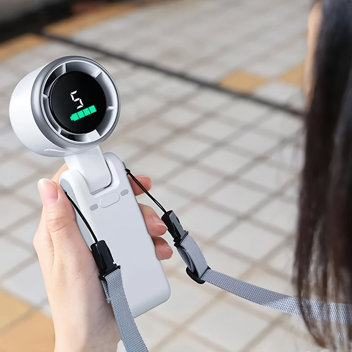 Tragbarer, wiederaufladbarer Handventilator – 5-stufiger USB-Tischventilator für Reisen und Outdoor-Aktivitäten