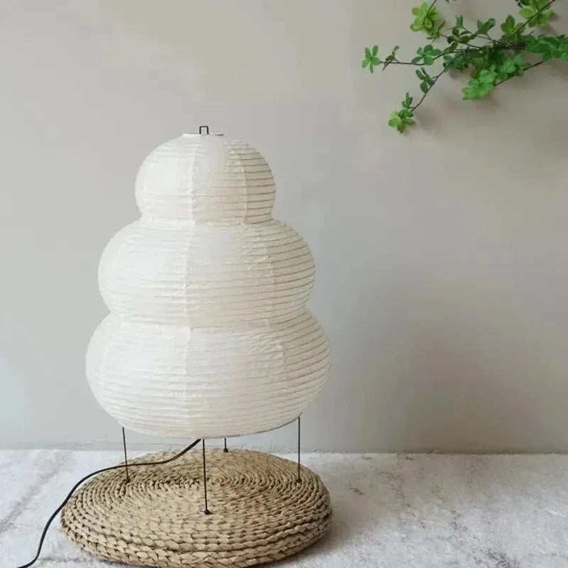 Washi Paper Globe Floor Lamp 16" White Sphere Light for Bedrooms Living Rooms Japanese Minimalist Ambient Lighting E27 Socket 24" Tall | Thomler