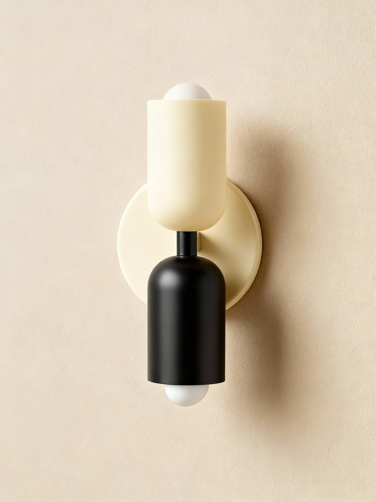 Mondgeblazen glazen wandlamp, meerkleurige kap, metalen voet, voor vaste aansluiting of met stekker, voor woonkamer, slaapkamer, hal, modern, hedendaags | Thomler