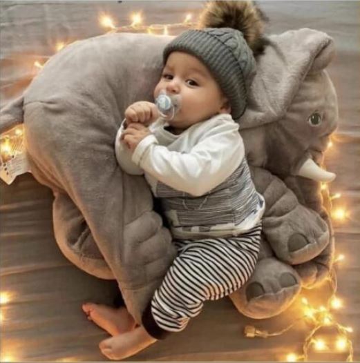 Plüschelefant-Kissen für Babys & Kleinkinder – Weiches Kuschelkissen für Mittagsschlaf, Spielzeit & Deko