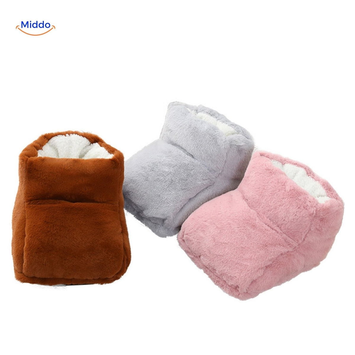 Heated Foot Warmer Slippers with USB Power – Soft Plush Cushion for Cold Feet, Home Office & Desk Use