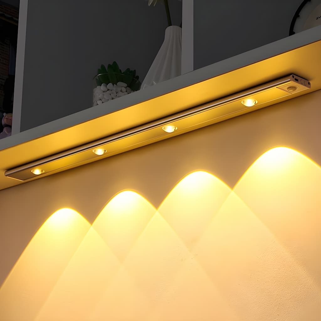 Rechargeable Motion Sensor Under Cabinet Light Bar USB Powered Closet Lighting Stick-On Wireless Stairway Night Light Dimmable Adjustable Co | Thomler