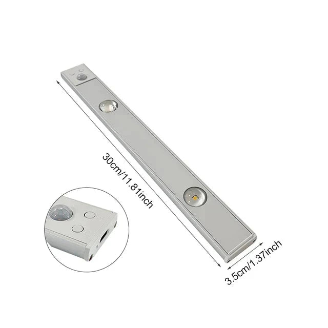 Rechargeable Motion Sensor Under Cabinet Light Bar USB Powered Closet Lighting Stick-On Wireless Stairway Night Light Dimmable Adjustable Co | Thomler