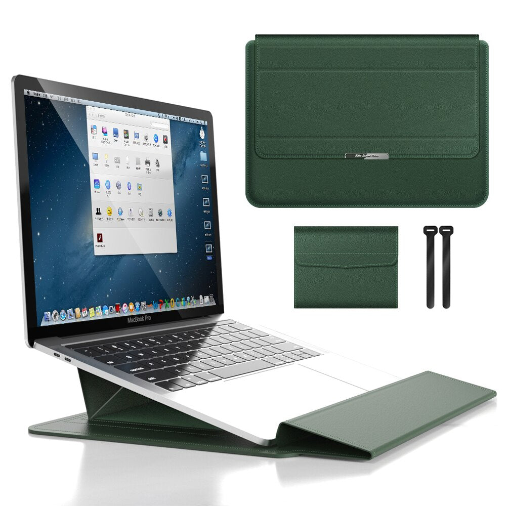 Convertible Notebook Case with Adjustable Angle Riser 11-16 Inch Slim Carrying Pouch Workspace Organizer for Remote Workers Students | Thomler