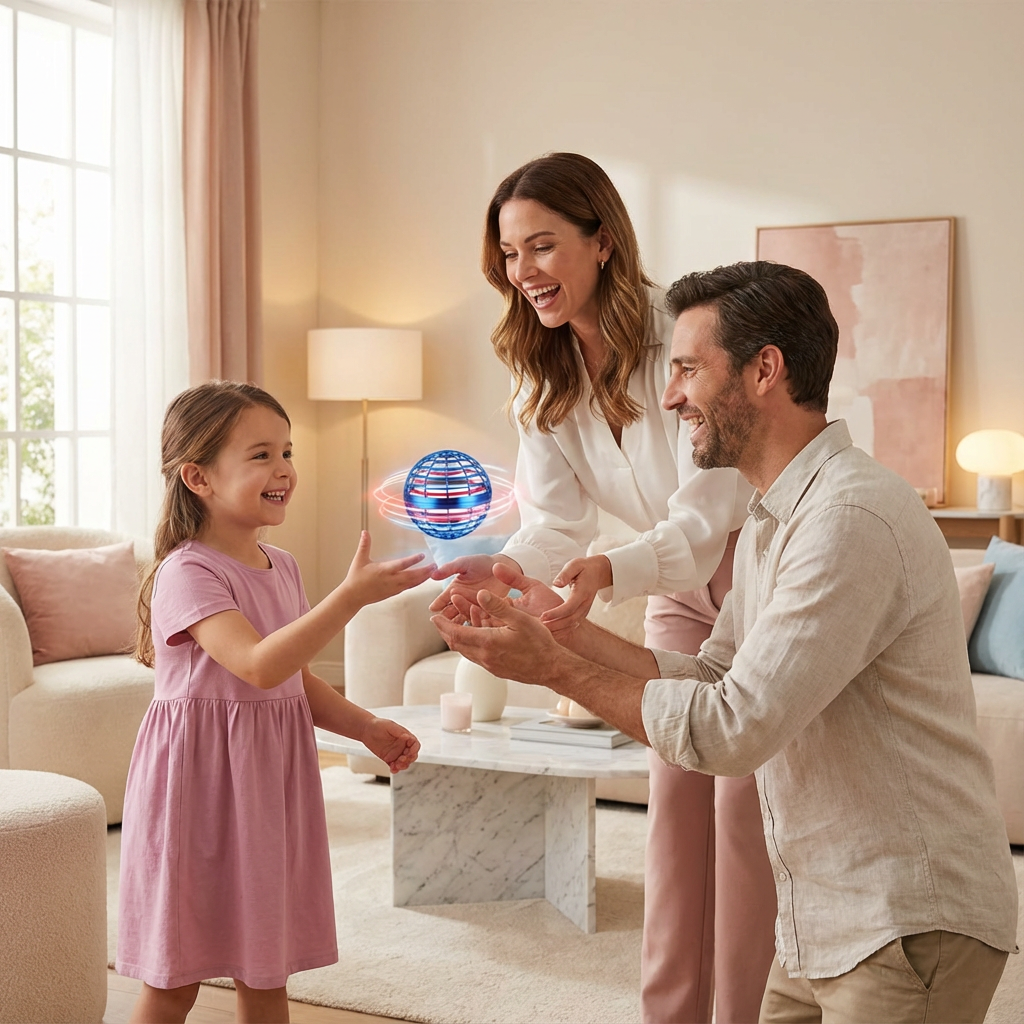 LED Hover Ball Flying Orb Toy with Light-Up Effects for Kids & Adults Indoor Outdoor Play Rechargeable | Thomler