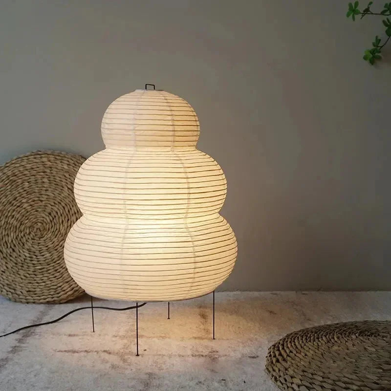 Washi Paper Globe Floor Lamp 16" White Sphere Light for Bedrooms Living Rooms Japanese Minimalist Ambient Lighting E27 Socket 24" Tall | Thomler