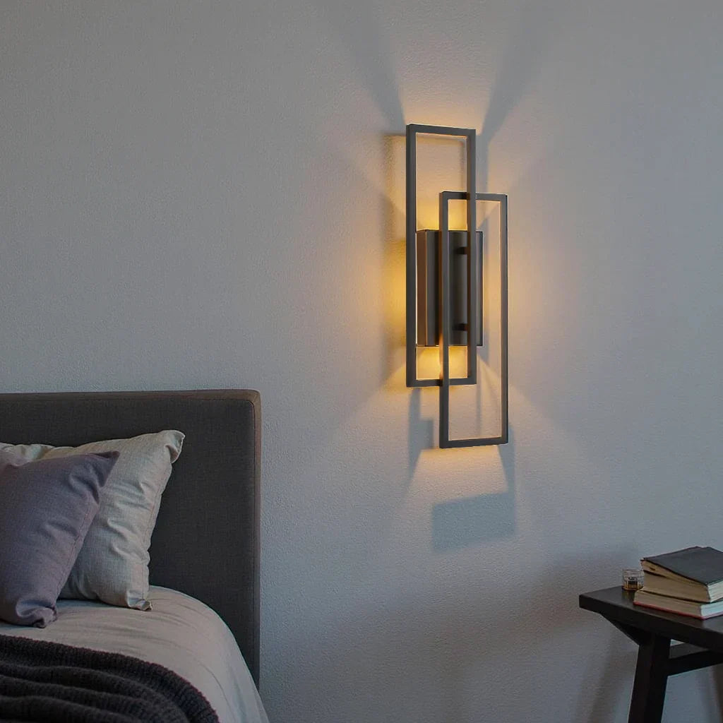 Modern Linear LED Wall Sconce 16 in Matte Black Aluminum for Hallways Bedrooms Living Rooms 3000K Warm Accent Light | Thomler