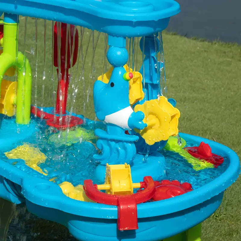Kids Outdoor Water Activity Play Station with Bucket Pouring System & Accessories for Backyard Fun | Thomler