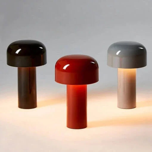 Rechargeable LED Mushroom Desk Lamp 8.3 in Cordless Touch Dimmer Warm White Portable Nightstand Light for Bedroom Living Room Patio Outdoor | Thomler