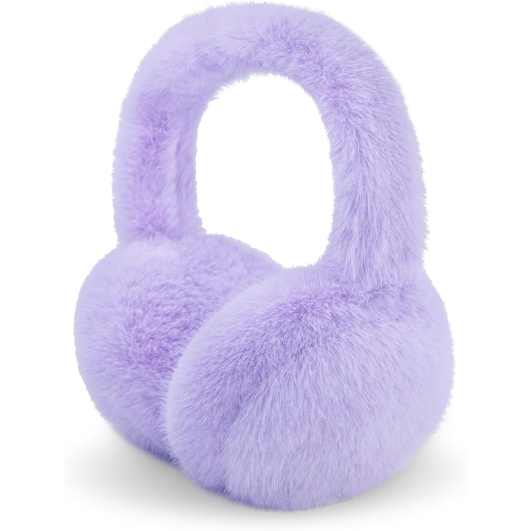 Foldable Winter Earmuffs with Plush Synthetic Fur for Women & Men – Adjustable Compact Ear Covers for Cold Weather