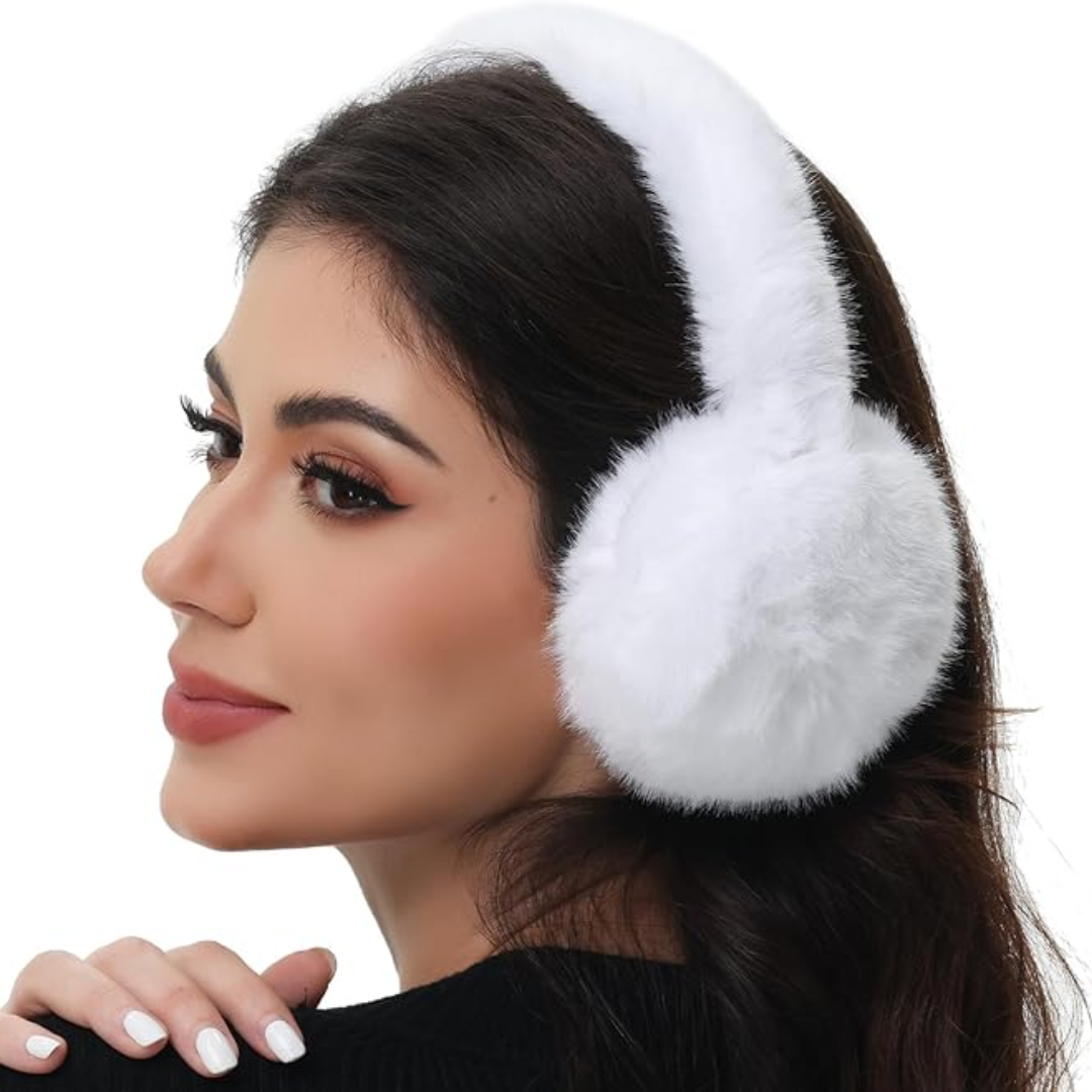 Faltbare Winter-Ohrenschützer mit synthetischem Plüschfell für Damen & Herren – Verstellbare, kompakte Ohrenwärmer für kaltes Wetter
