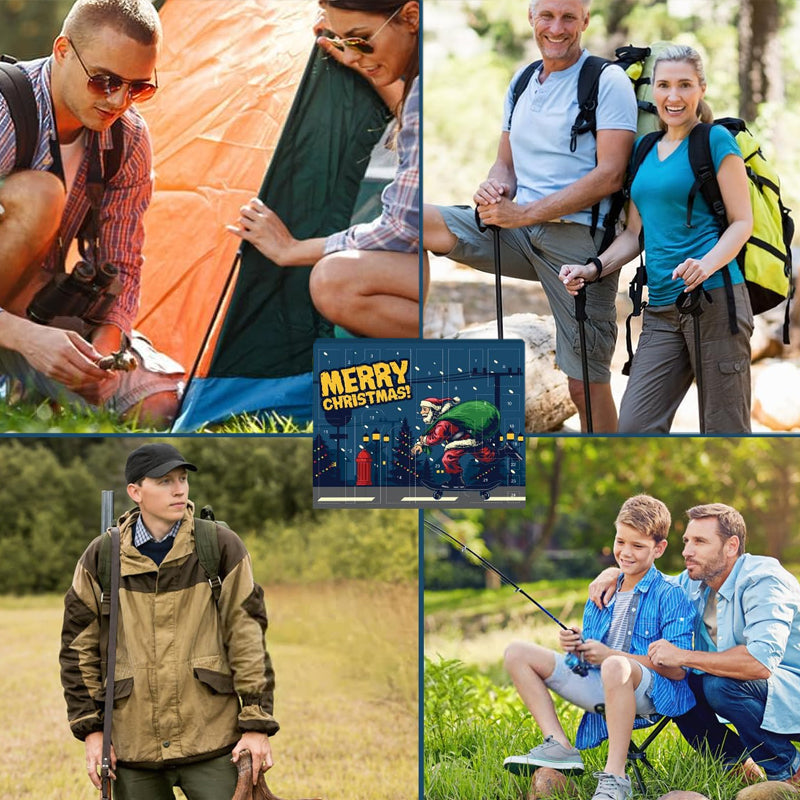 Outdoor Survival Gear Advent Calendar for Men – 24 Days of Adventure Tools for Camping Hiking Wilderness Exploration | Thomler