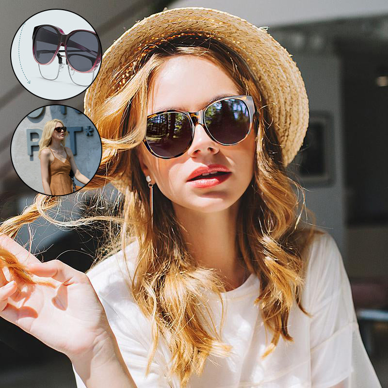 Polarized Over-Prescription-Glasses Sunglasses UV400 Cat-Eye Wraparound Shades for Eyeglass Wearers Driving Outdoor Sports Women Men