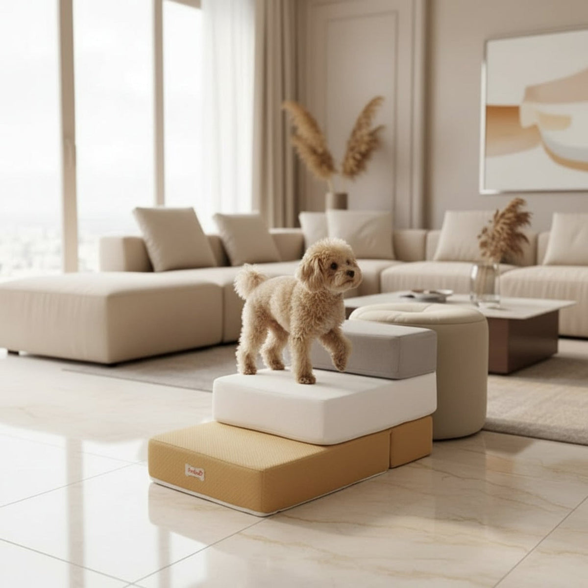 Foam Pet Access Steps With Breathable Mesh Cover