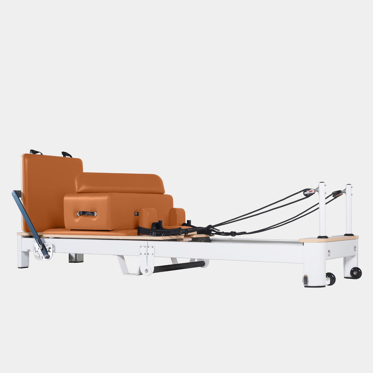 Foldable Aluminum Pilates Reformer — angled view