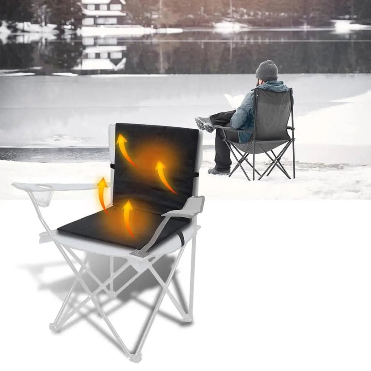 Foldable Heated Seat Cushion With 3 Level Temperature Controller Portable Heater For Home And Office