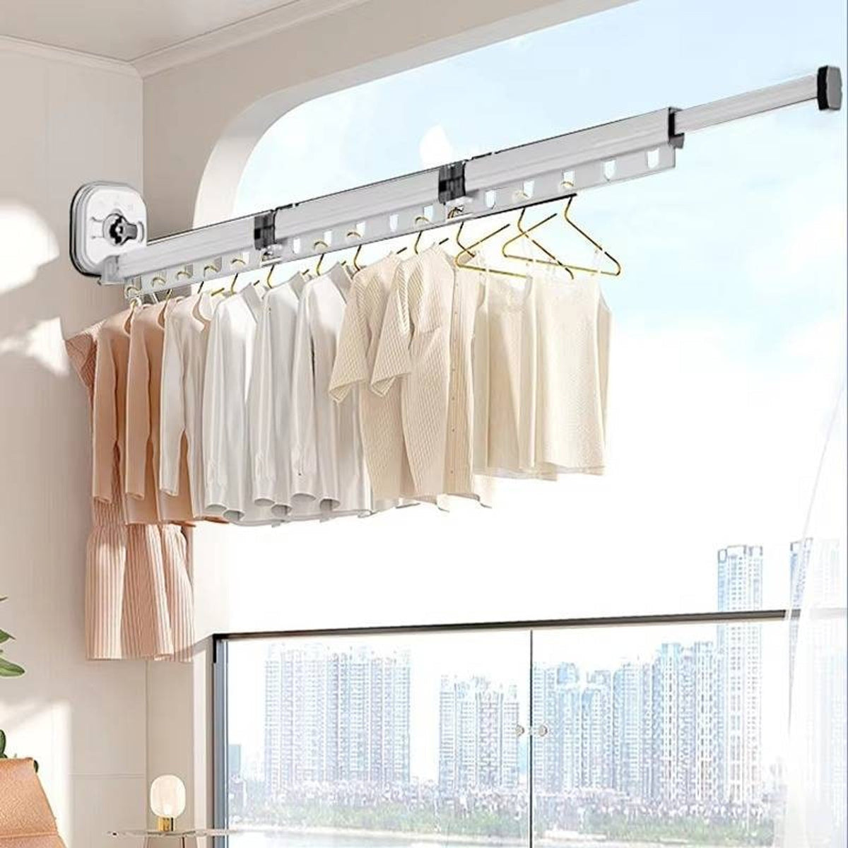 Tendedero de ropa plegable con diseño que ahorra espacio
