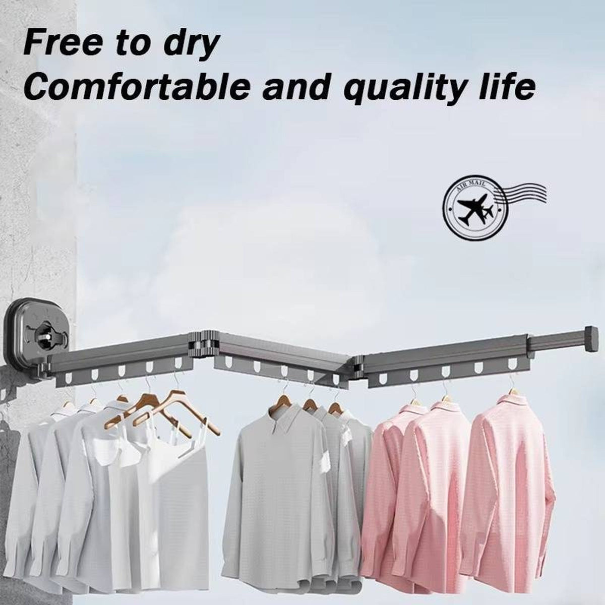 Tendedero de ropa plegable con diseño que ahorra espacio