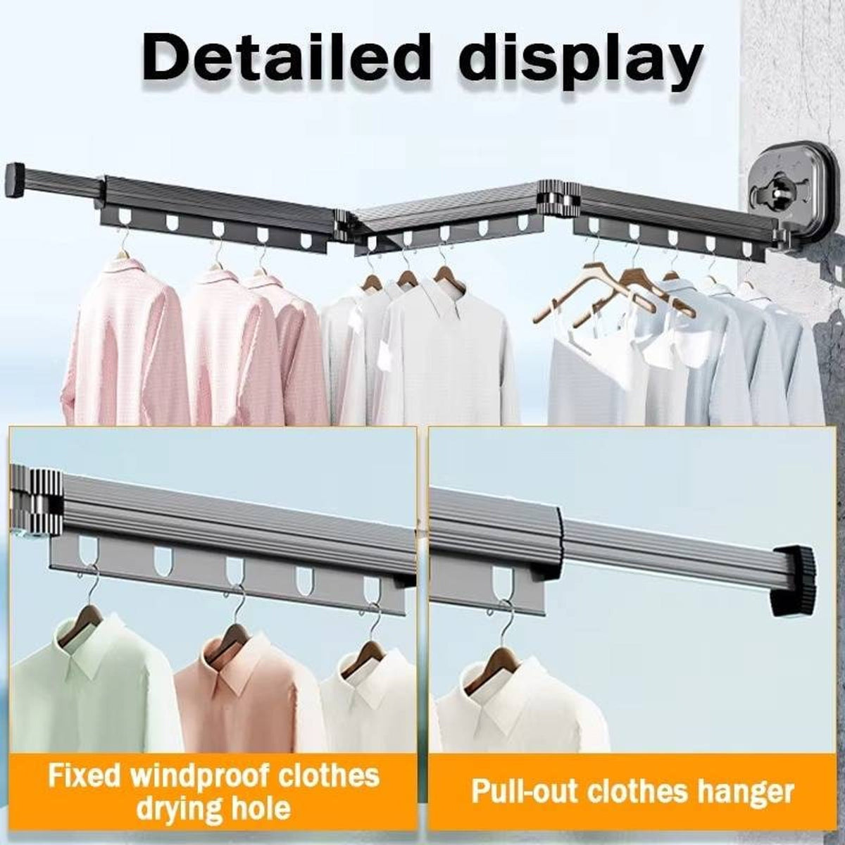 Tendedero de ropa plegable con diseño que ahorra espacio