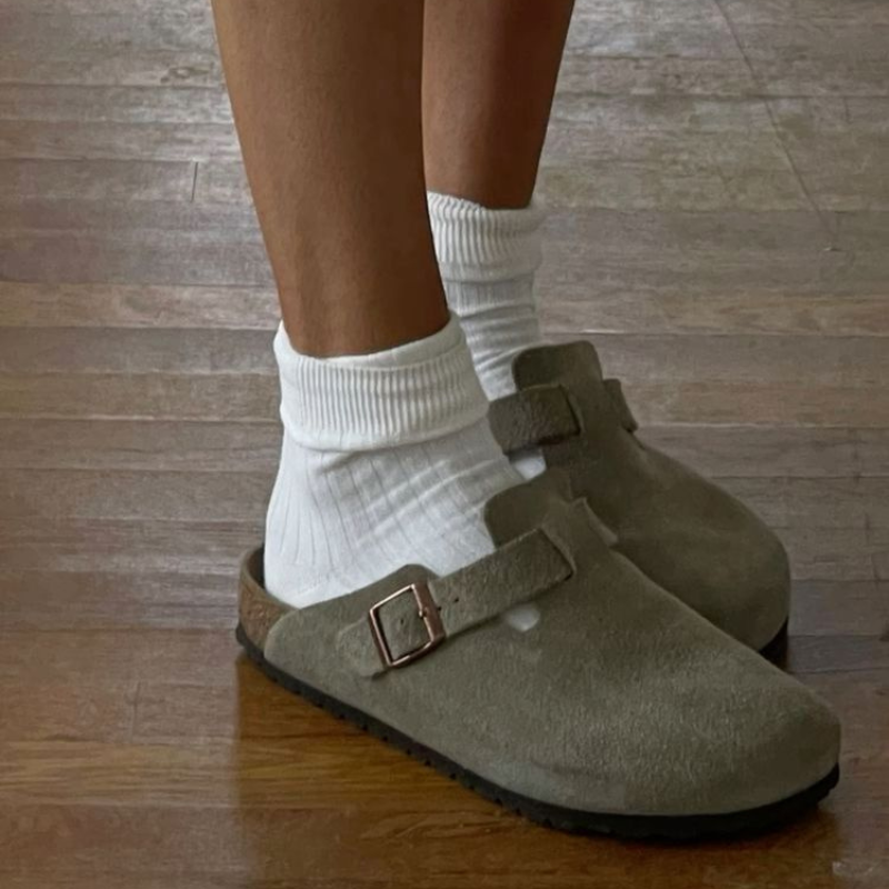 Unisex-Ledersandalen mit verstellbarem Riemen – Gepolsterte Pantoletten für drinnen, draußen und jeden Tag für Damen und Herren
