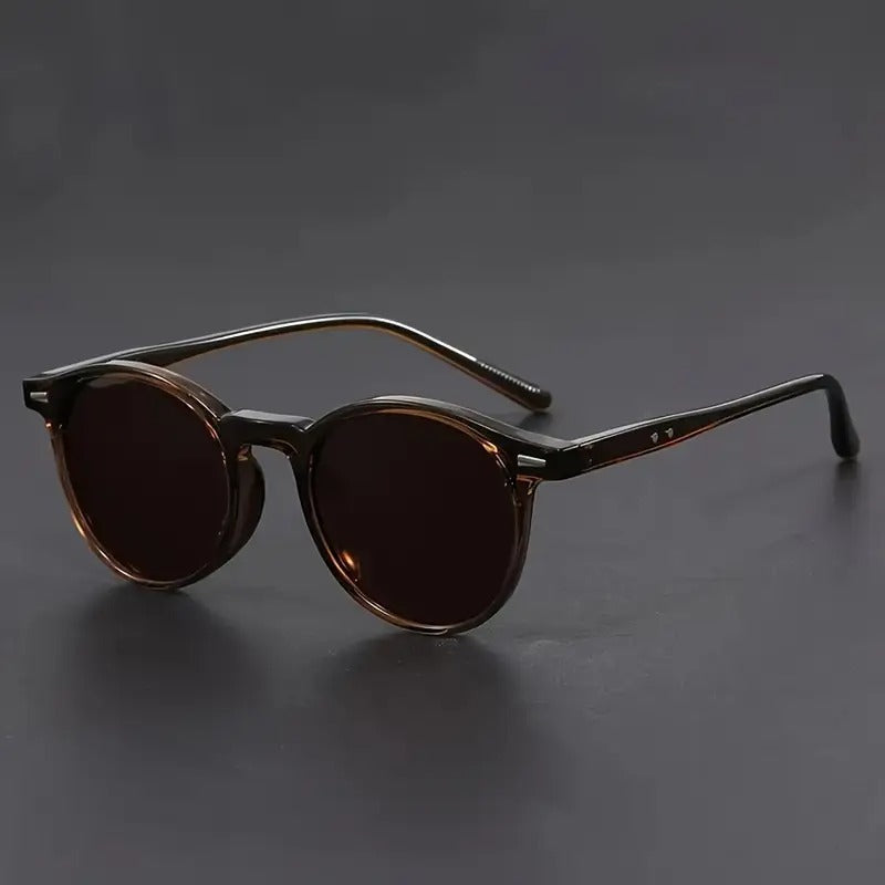 Gafas circulares para hombre, accesorio de moda de policarbonato, estilo vintage con estampado, para uso diario, informal, oficina y calle