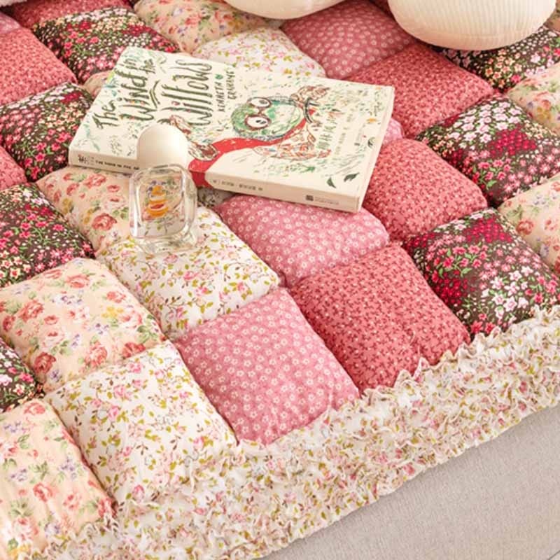 Quilted Cotton Furniture Protector Cover Anti-Slip Couch Cushion Pad for Sofa Chair Loveseat Pet-Friendly Washable Mat for Living Room