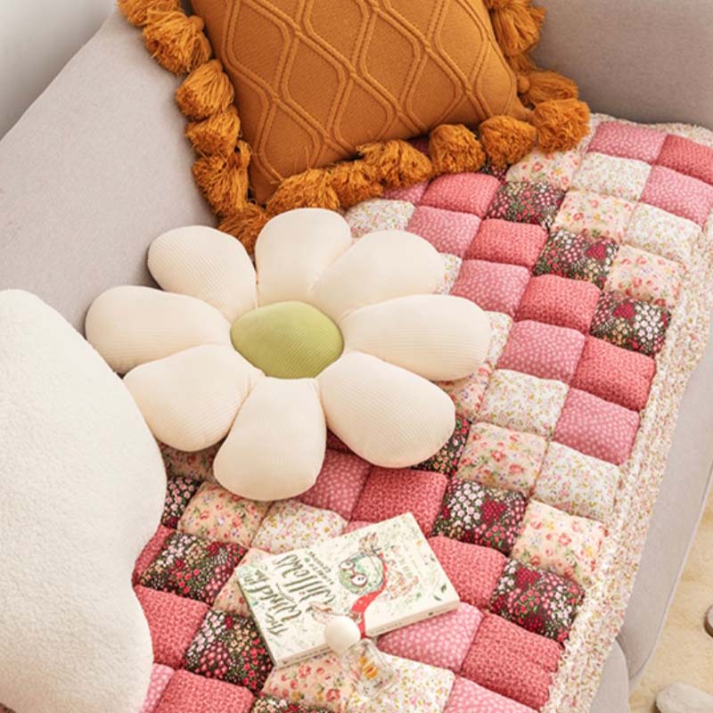 Quilted Cotton Furniture Protector Cover Anti-Slip Couch Cushion Pad for Sofa Chair Loveseat Pet-Friendly Washable Mat for Living Room