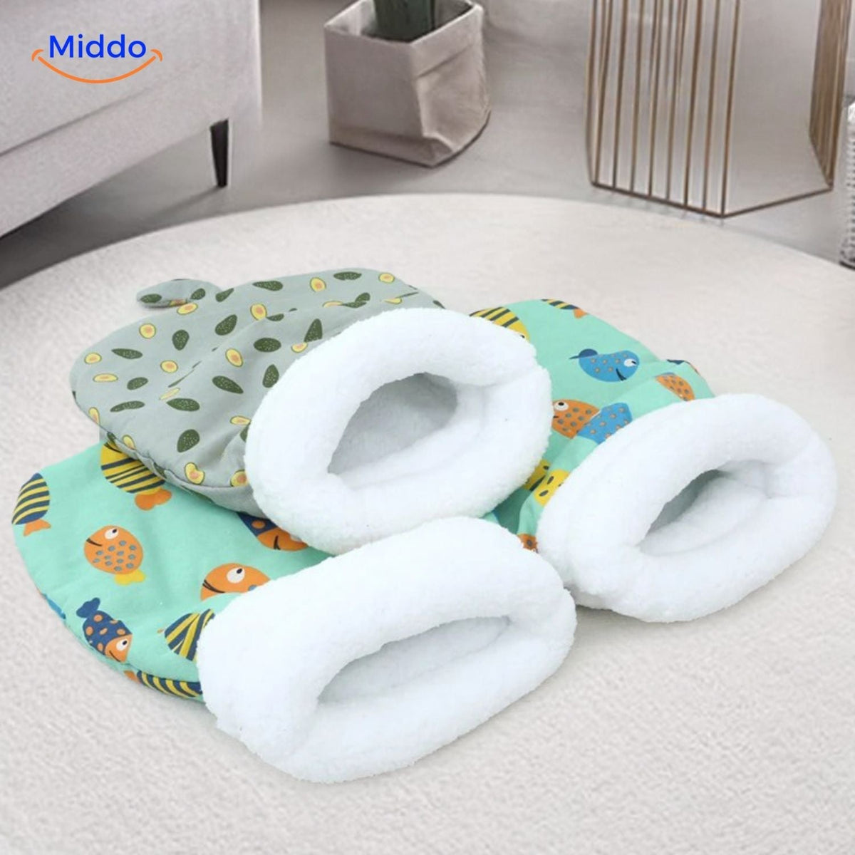 Enclosed Cat Sleeping Bag Bed – Plush Hooded Pet Cave for Warmth & Security
