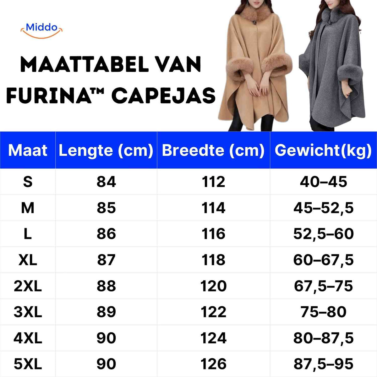 Women's Wool Cape Coat with Oversized Faux Fur Collar – A-Line Winter Wrap, 3/4 Sleeve, Plus Size Available