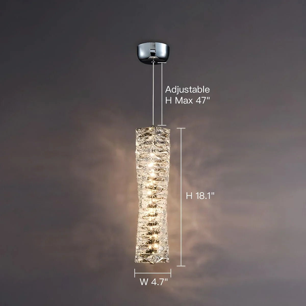 Layered Glass LED Hanging Light 10 in Vertical Drop Chrome Gold Kitchen Island Dining Room Ceiling Fixture Modern Stacked Crystal Pendant Ba | Thomler