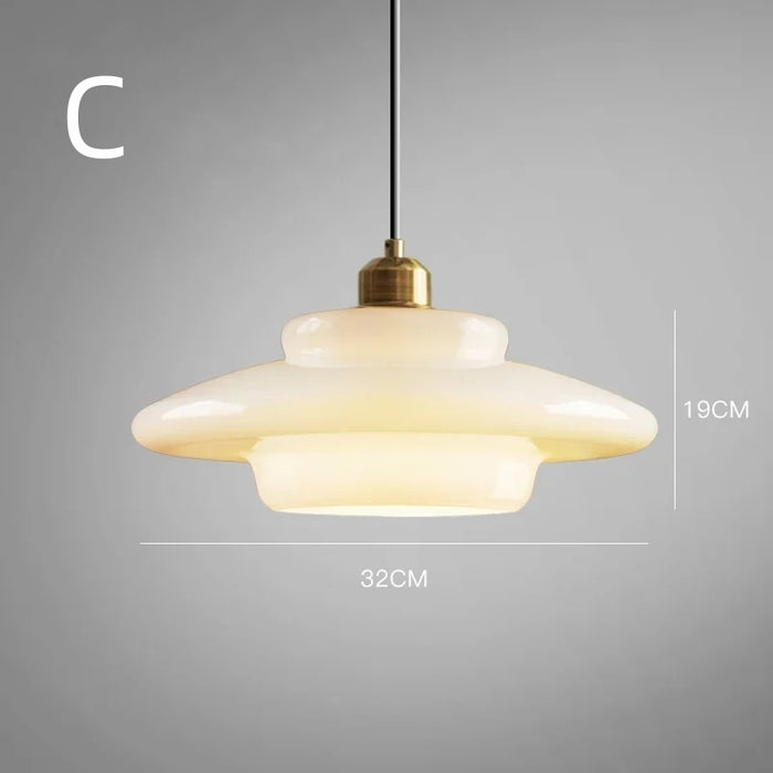 Frosted Glass Globe Ceiling Light 12-Inch White with Brass Accent Adjustable Hanging Fixture for Kitchen Island Dining Room Entryway Art Dec