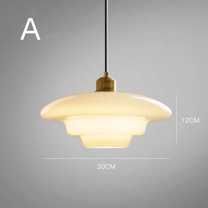 Frosted Glass Globe Ceiling Light 12-Inch White with Brass Accent Adjustable Hanging Fixture for Kitchen Island Dining Room Entryway Art Dec