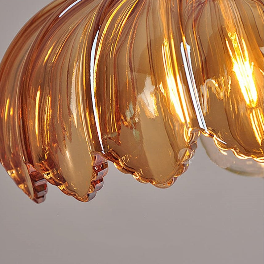 Lámpara de techo con pantalla de cristal floral, color verde, cable ajustable de 10 pulgadas, casquillo E27 para comedor, cocina, pasillo, detalle en cobre vintage, iluminación para el hogar | Thomler