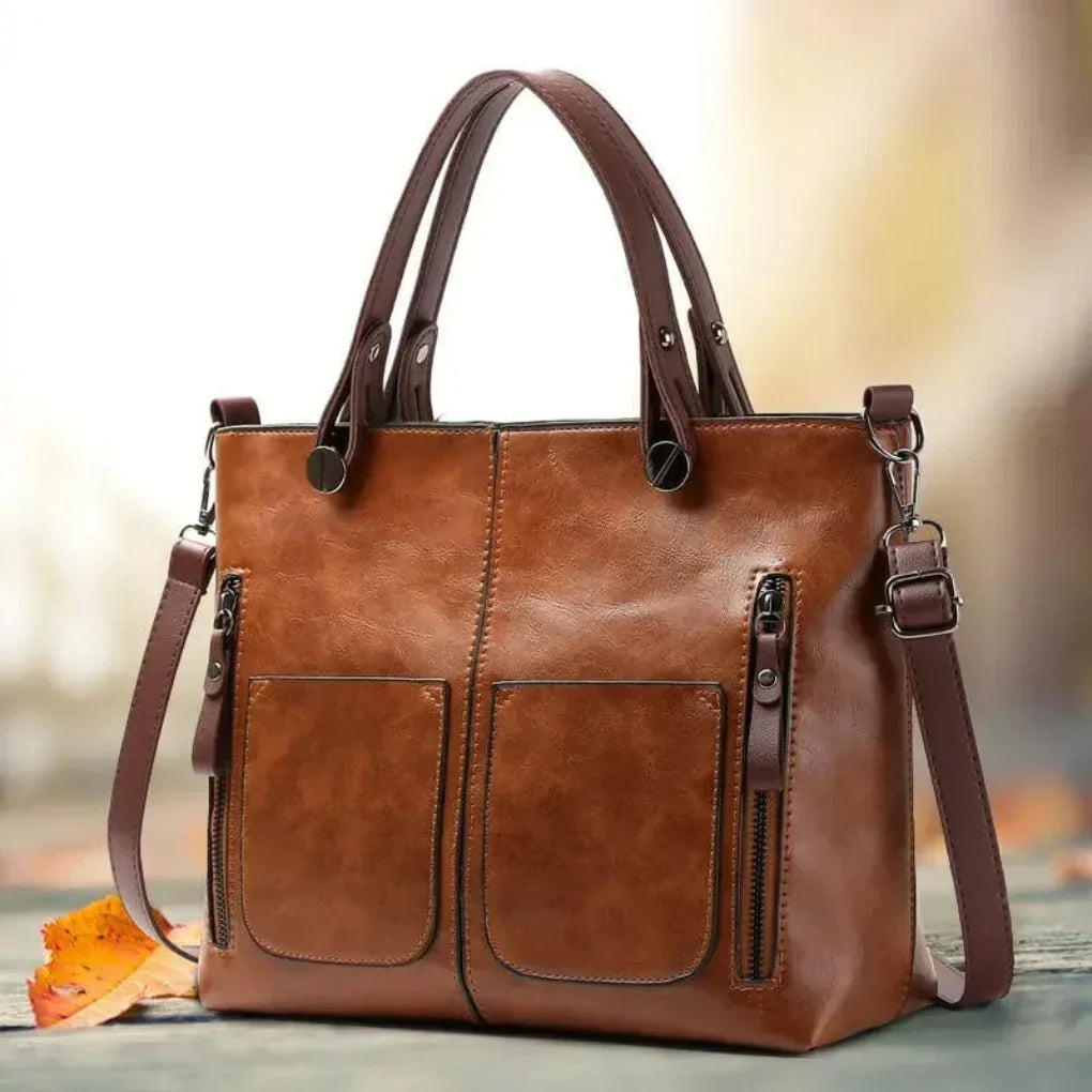 Bolso de hombro de piel clásico