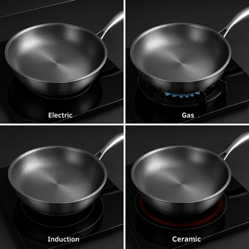 Premium Titanium Frying Pan for All Stovetops - Cook Healthier and More Durably