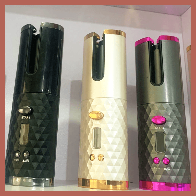 Cordless Automatic Hair Curler with Ceramic Barrel & 6 Heat Settings for Travel Styling