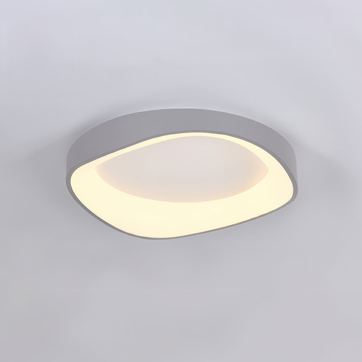Round Wood Grain Flush Mount LED Light 16-24 Inch Iron Acrylic Fixture for Bedroom Living Room Den Office Scandinavian Minimalist Modern Far | Thomler