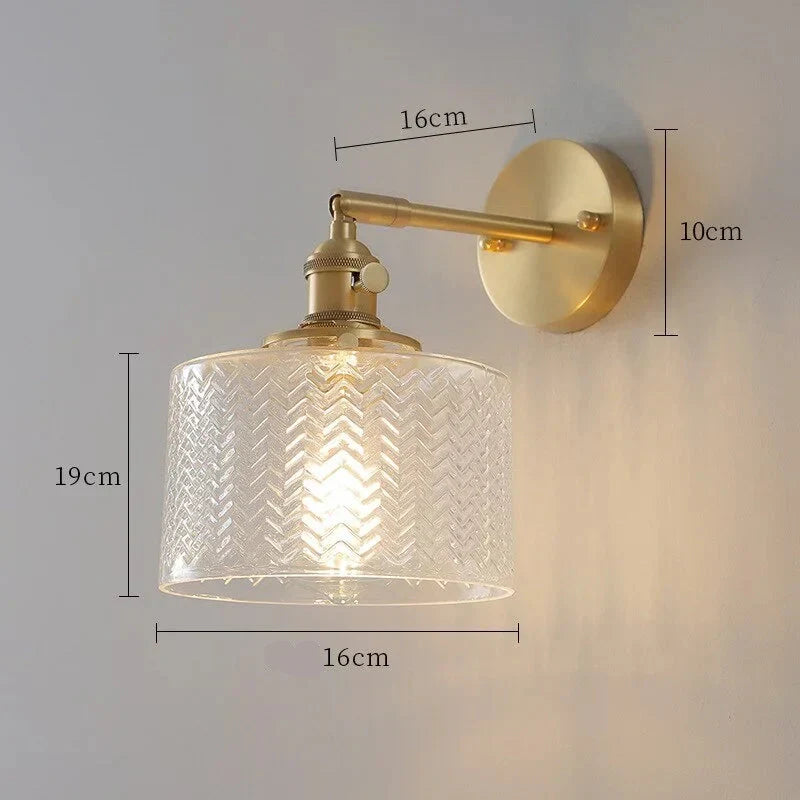 Aplique ajustable con pantalla de cristal en verde o transparente para dormitorio, sala de estar o pasillo | Lámpara de pared interior con brazo pivotante, base E27 para M | Thomler