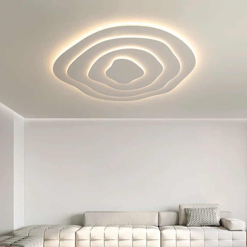 LED Flush Mount Ceiling Light 16-24 in White Acrylic Wave Design for Bedroom Living Room Hallway Dimmable Modern Lighting Fixture 110V | Thomler