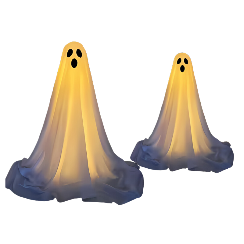 Set met oplichtende spookdecoraties voor in de tuin, met interne ledverlichting, 198 cm hoog