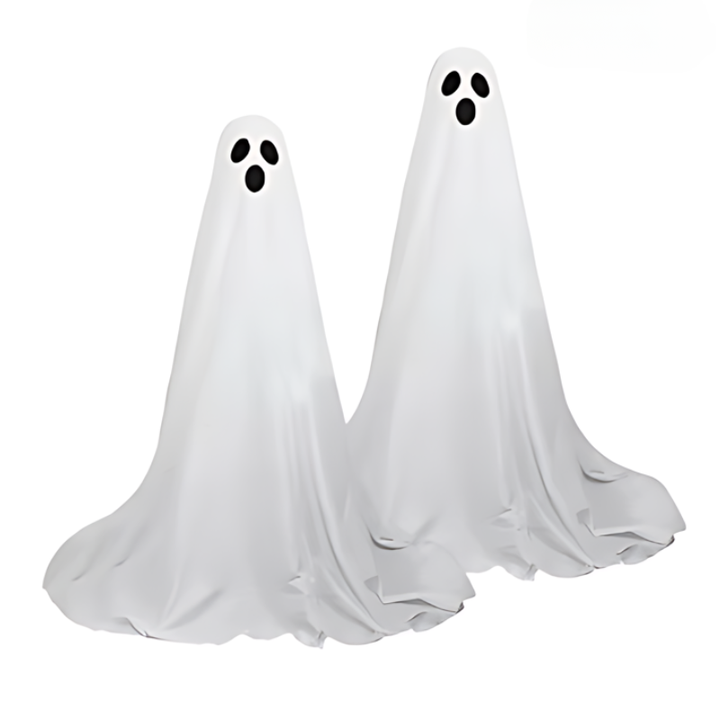 Set met oplichtende spookdecoraties voor in de tuin, met interne ledverlichting, 198 cm hoog