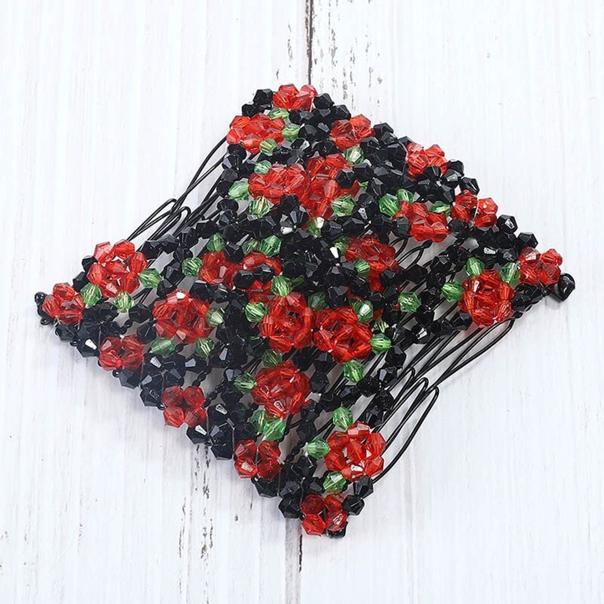 Handmade Beaded Hair Comb Stretchable Magic Hair Clip For Secure Pain- Styling